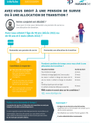 Fiche informative sur la pension de survie et l'allocation de transition en Belgique.